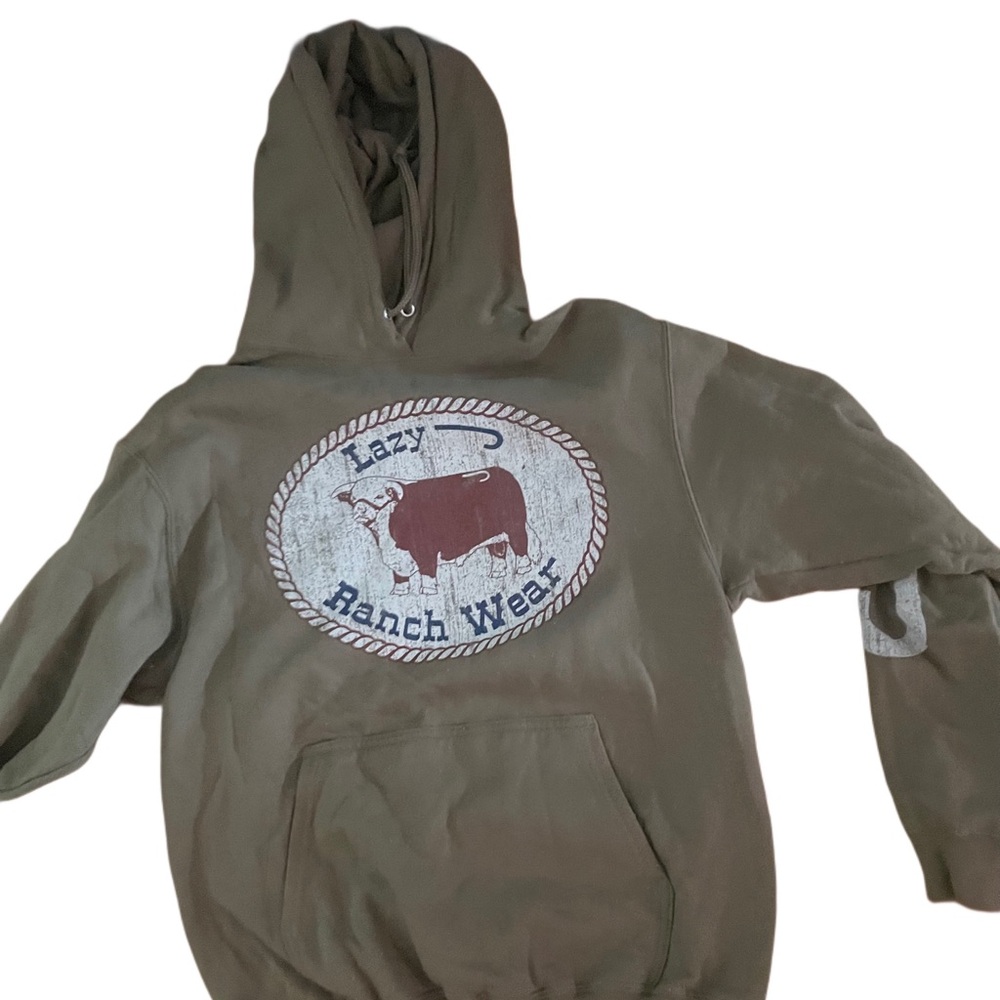 Lazy Jay Ranch Wear Logo Hoodie Men’s Green/Tan